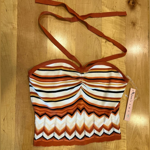 Crave Fame Juniors'  Size Small Halter Tank Top Southwest‎ Pattern NWT